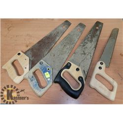 LOT OF 4 HAND SAWS