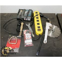 BUNDLE OF MISC TOOLS WITH MAKITA FAST BATTERY