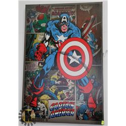 CAPTAIN AMERICA STRETCHED CANVAS WALL ART