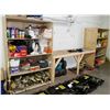 Image 2 : SHELVING UNIT WITH WORKBENCH, CLAMPS,