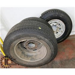 LOT OF THREE TIRES ON RIMS