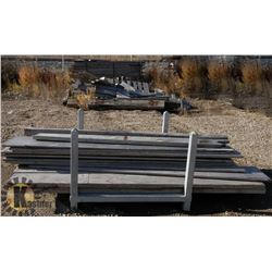 RACK WITH SCRAP WOOD AND PILE OF SCRAP WOOD