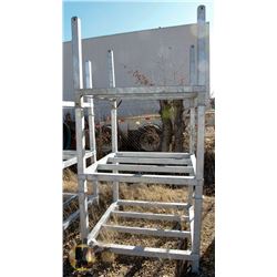 STACK OF METAL RACKING