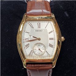 2) LEATHER SEIKO WATCH
