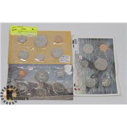 LOT OF 3 UNCIRCULATED COIN SETS 1975, 1970, 1972