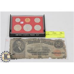 US CURRENCY AND $2 1917 BILL