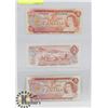 Image 1 : LOT OF 3 CANADA $2 BILLS 1974