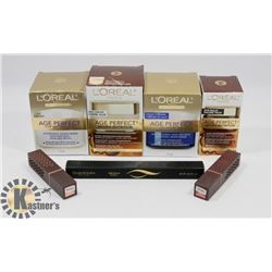 BAG OF ASSORTED LOREAL MOISTURIZER AND MORE.