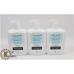 LOT OF 3 NEUTROGENA ULTRA GENTLE DAILY CLEANSER.