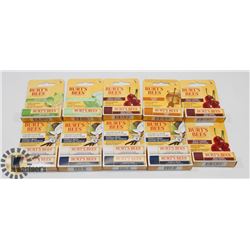 BAG OF ASSORTED BURTS BEES LIP BALM