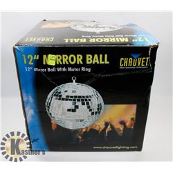 12" MIRROR BALL WITH MOTOR RING
