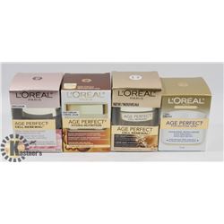 LOT OF 4 ASST LOREAL AGE PERFECT MOISTURIZER
