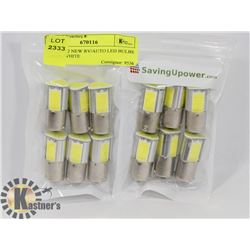 LOT OF 12 NEW RV/AUTO LED BULBS - COOL WHITE