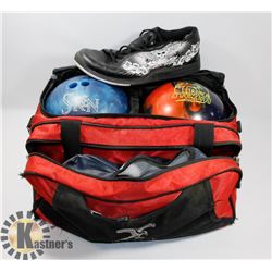 BOWLING BALL BAG WITH 2 BOWLING BALLS