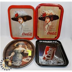 BUNDLE OF 4 METAL SERVING TRAYS
