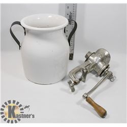 ONE STEEL GRINDER "THE HOME" AND WHITE JUG