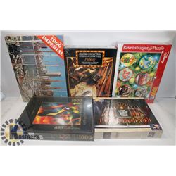 FLAT OF 5 SEALED PUZZLES 1000 PC'S