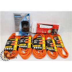 NEW FLAT WITH (3) 25" EXTENSION CORDS