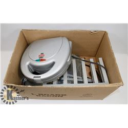 BLACK & BROWN 4 POST TABLE WITH BOSS GRILL