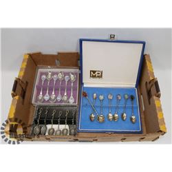 FLAT OF 3 DIFFERENT SETS OF COLLECTOR SPOONS