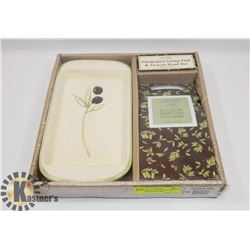 TUSCAN KITCHEN GIFT SET HAND PAINTED SERVING DISH