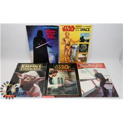 LOT OF 5 VINTAGE COLLECTIBLE STAR WARS BOOKS.