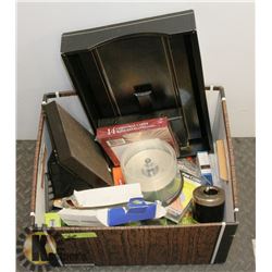 BOX OF OFFICE SUPPLIES