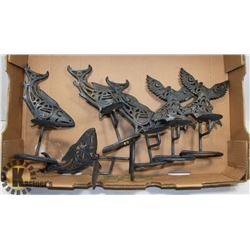 LOT OF 6 NATIVE STYLE CANDLE HOLDERS SALMON AND