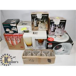 LARGE LOT OF ASSORTED GLASSWARE