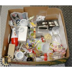 BOX OF BOWLING THEMED COLLECTIBLES
