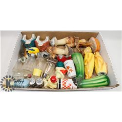 FLAT OF SALT AND PEPPER SHAKERS