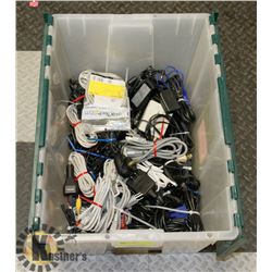 TUB WITH ASSORTED POWER CORDS
