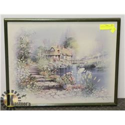 PICTURE OF COTTAGE AND POND