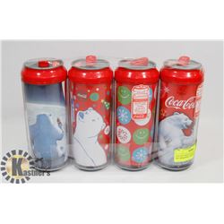 LOT OF 4 NEW COCA-COLA TWIST OFF PERSONAL HANDHELD