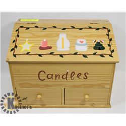 WOOD RETRO CANDLE/CRAFT STORAGE CABINET WITH