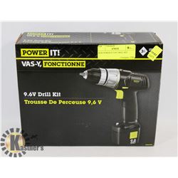 NEW POWER IT 9.6V DRILL KIT