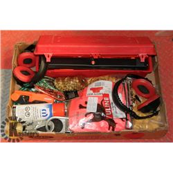 LARGE BOX OF SAFETY ITEMS & SHOP SUPPLIES