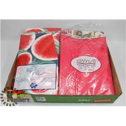FLAT OF ASSORTED TABLE CLOTHES