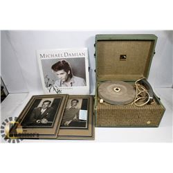 VICTROLA VINTAGE RECORD PLAYER WITH 2 HOLLYWOOD