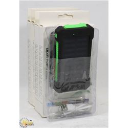LOT OF 4 NEW SOLAR CHARGER BANKS - WATER RESISTANT
