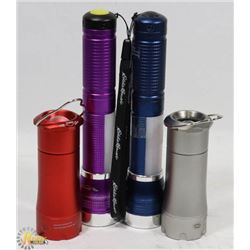 LOT OF 4 EDDIE BAUER ALUMINUM FLASHLIGHTS