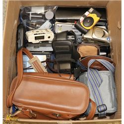 BOX OF OVER 12 OLD CAMERAS INCLUDING KODAK,