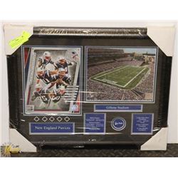 NEW NEW ENGLAND PATRIOTS FRAMED DISPLAY 23 X 19