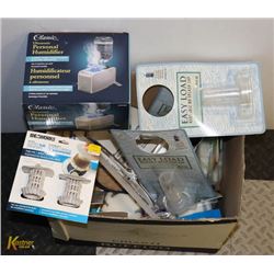 BOX OF PH WATER TESTERS, PERSONAL HUMIDIFIER