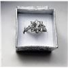 Image 1 : 10)  WHITE SAPPHIRE FLOWER STATEMENT