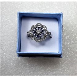 22)  SILVER TONE WITH CLEAR CZ AND