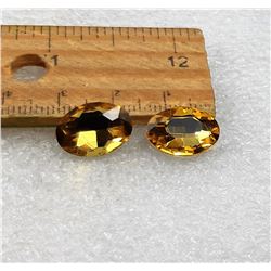 7) LOT OF 2 MATCHED OVAL YELLOW ZIRCON