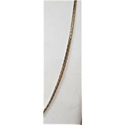 22)  FLAT 22" GOLD TONE HERRING BONE CHAIN