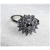 Image 1 : 12)   WHITE CZ FLOWER CLUSTER RING