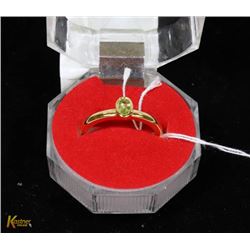 #221-GENUINE GREEN PERIDOT GEMSTONE RING SIZE 7